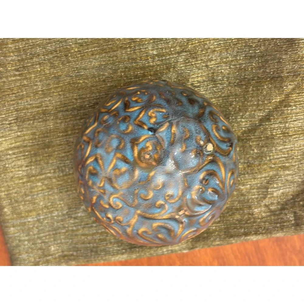 Pier 1 Imports Set of 2 Decorative Orbs, golden rope Tassel, 4 beaded napkins ++